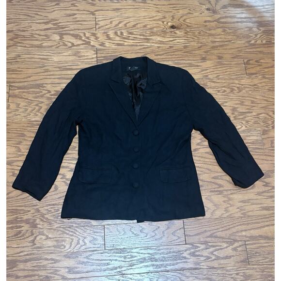 Metro Collection New York 10001 Women's Black 4 Button Blazer w/ Back Tie, Sz 12 - Picture 1 of 6